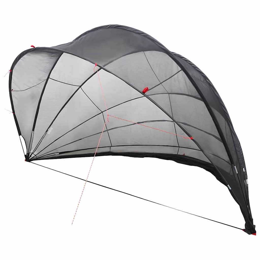Vidaxl pooldome zwart 592 x 590 x 275 cm 185t polyester met pu-coating