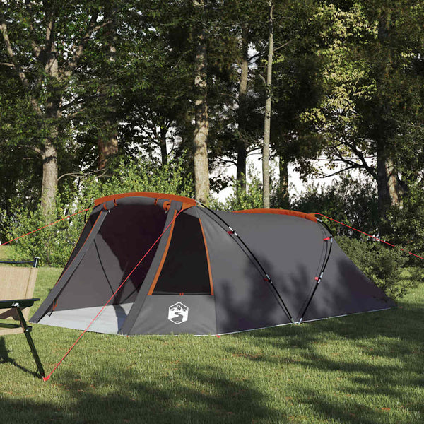 Vidaxl tunnel tent 3-person 3-persoons grijs en oranje