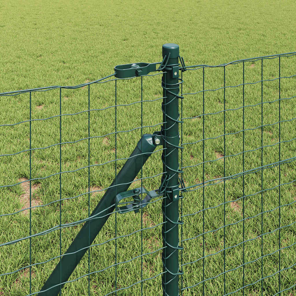 Vidaxl afrasteringspaal 7 pcs groen staal