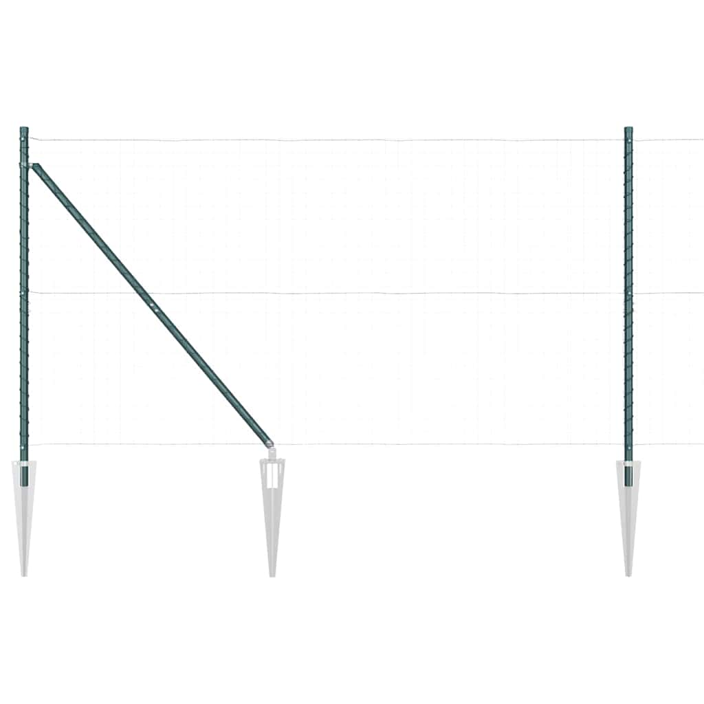 Vidaxl afrasteringspaal 13 pcs groen staal