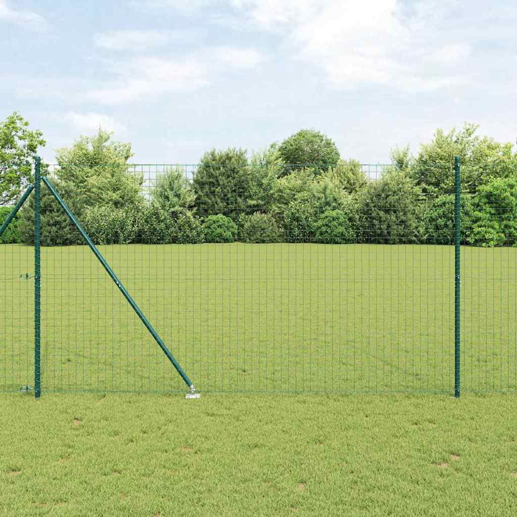 Vidaxl afrasteringspaal 13 pcs groen staal