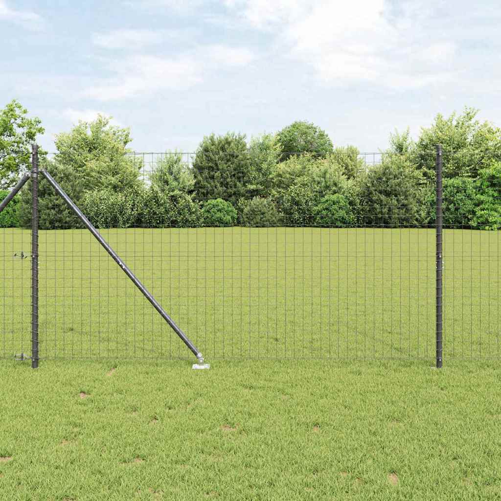Vidaxl afrasteringspaal 7 pcs grijs staal
