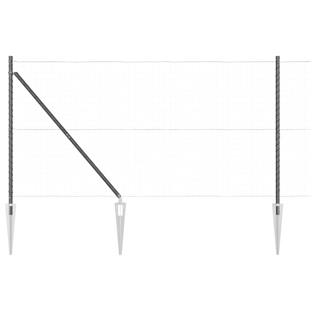 Vidaxl afrasteringspaal 7 pcs grijs staal