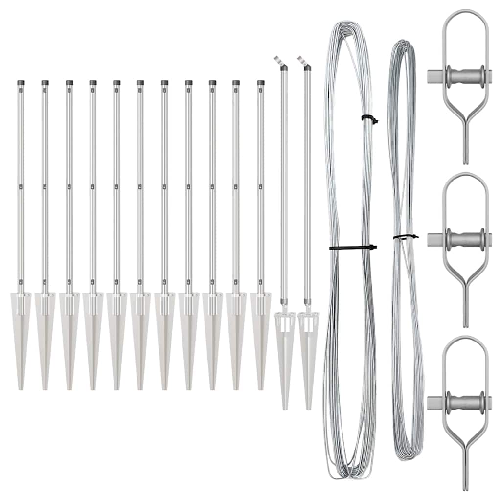 Vidaxl afrasteringspaal 13 pcs zilver staal