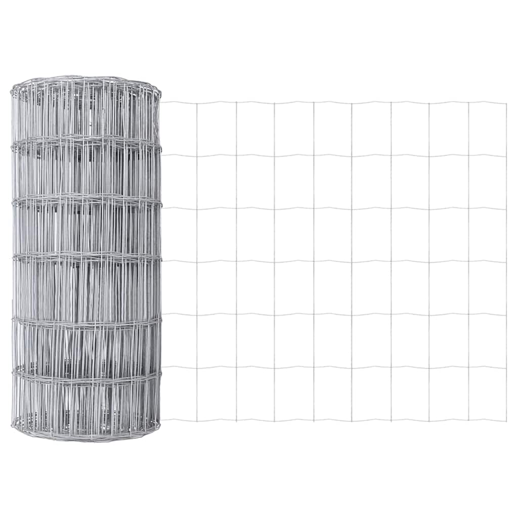 Vidaxl euro hek zilver 0.4 x 25 m warmverzinkt ijzer