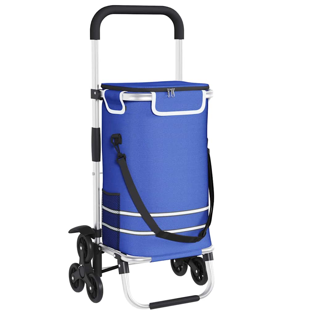 Vidaxl winkel trolley blauw 47 x 39 x 100,5 cm oxford stof