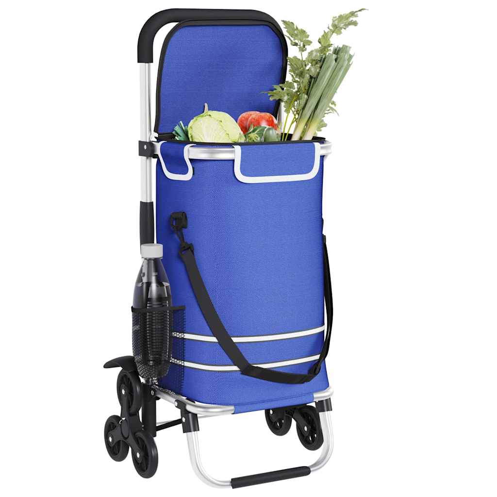 Vidaxl winkel trolley 1 blauw 47 x 39 x 100,5 cm oxford stof