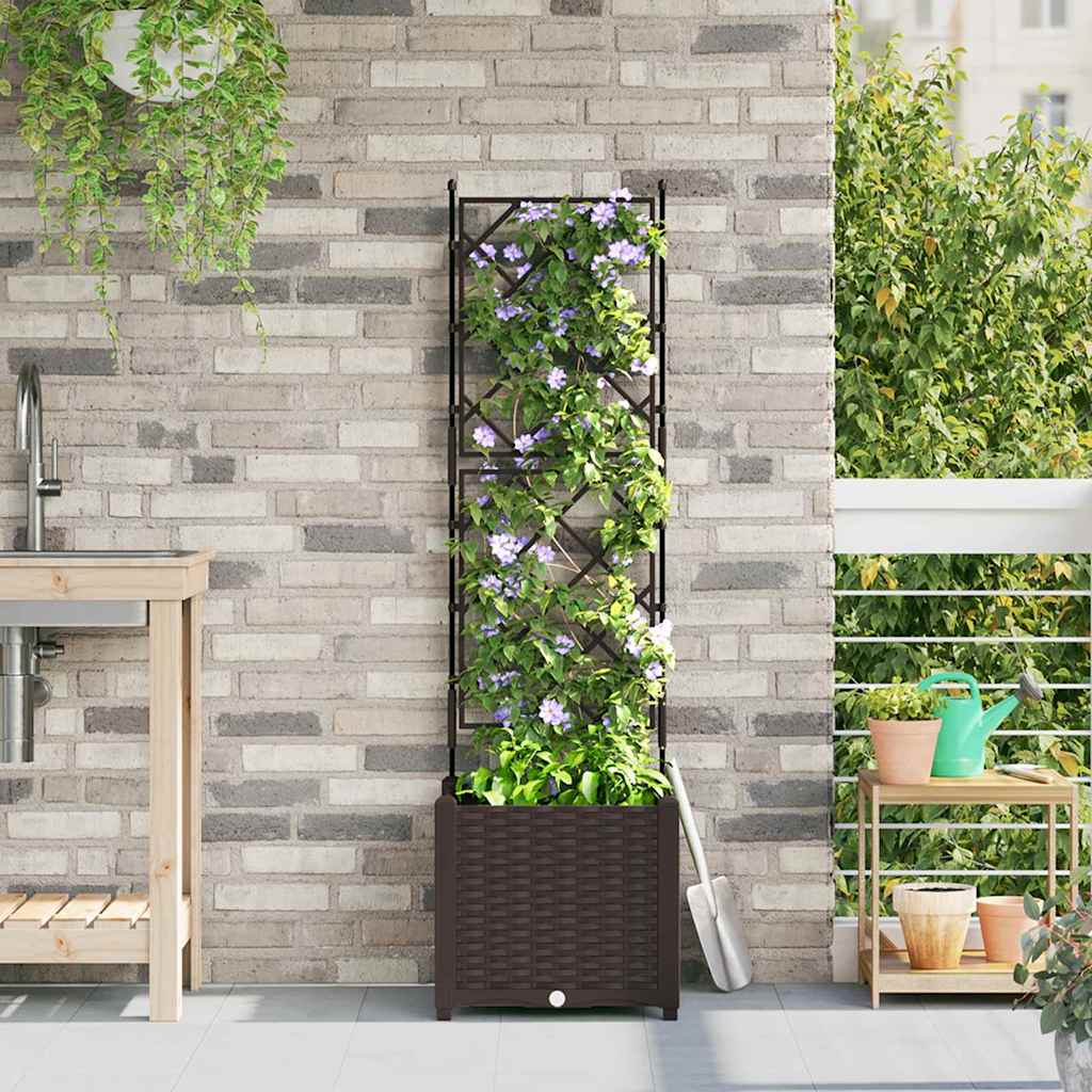 Vidaxl tuin bloempot bruin 40 x 40 x 143 cm staal