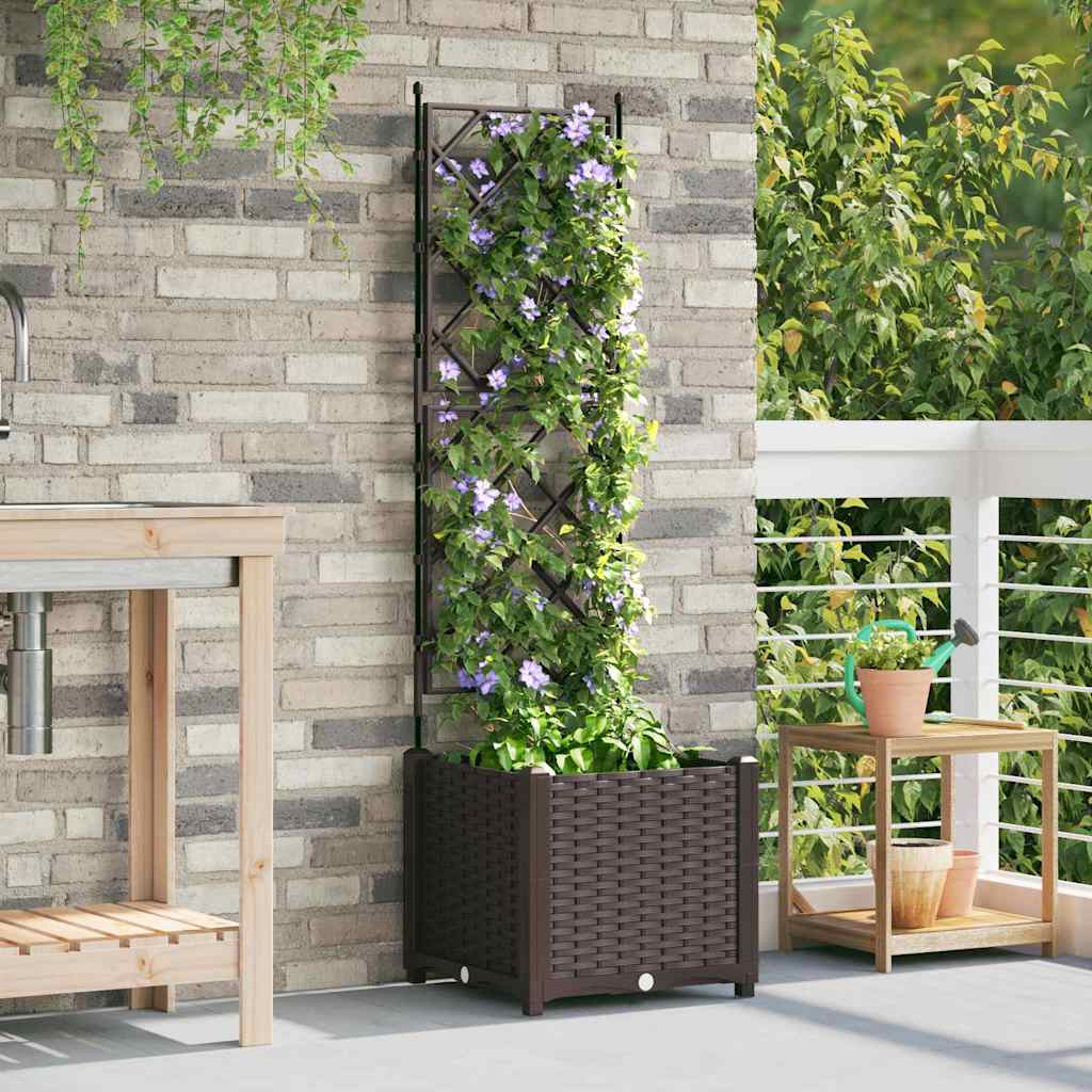 Vidaxl tuin bloempot bruin 40 x 40 x 143 cm staal