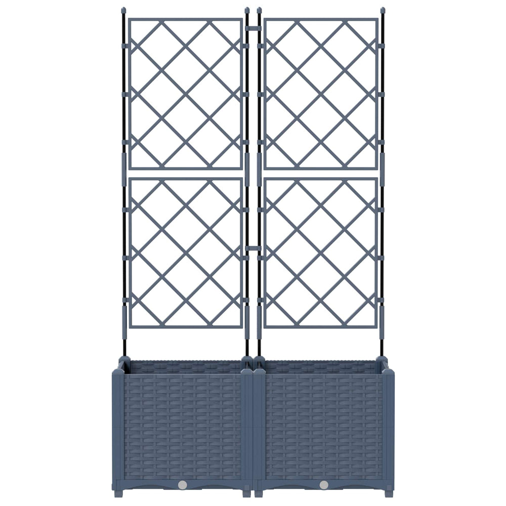 Vidaxl tuin bloempot 2 pcs grijs 80 x 40 x 143 cm staal