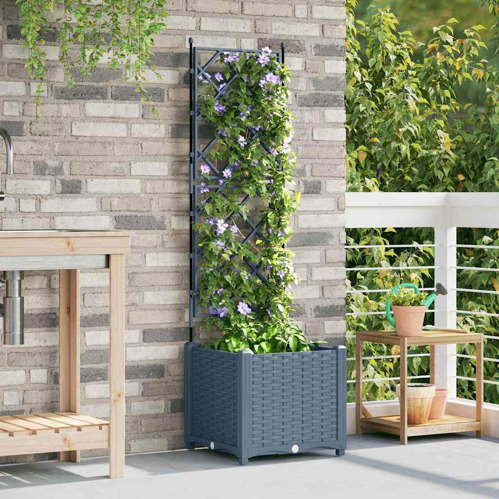 Vidaxl plantenbak lichtgrijs 40 x 40 x 143 cm pp