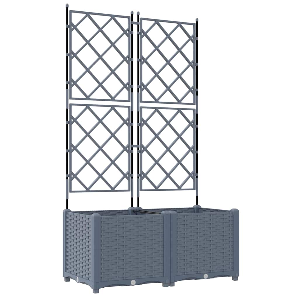Vidaxl tuin bloempot 2 pcs licht grijs 80 x 40 x 143 cm staal