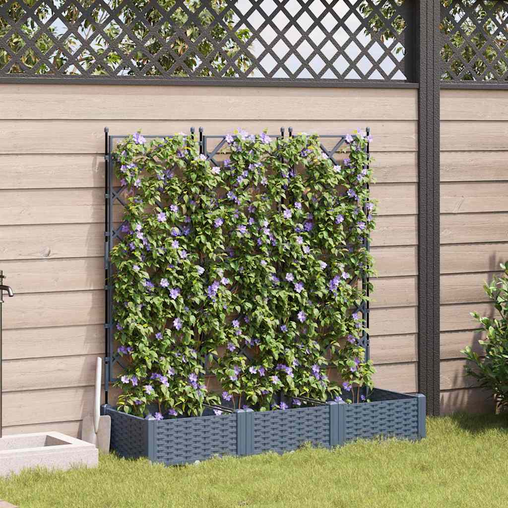 Vidaxl tuin bloempot 3 pcs licht grijs 120 x 40 x 125,5 cm staal