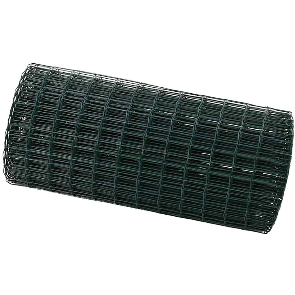 Vidaxl euro hek groen 0,4 x 25 m pvc-gecoat ijzer