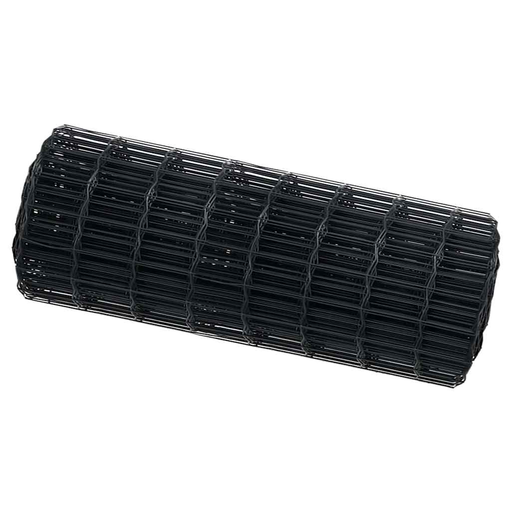 Vidaxl euro hek 0,8 x 25 m pvc-gecoat ijzer grijs