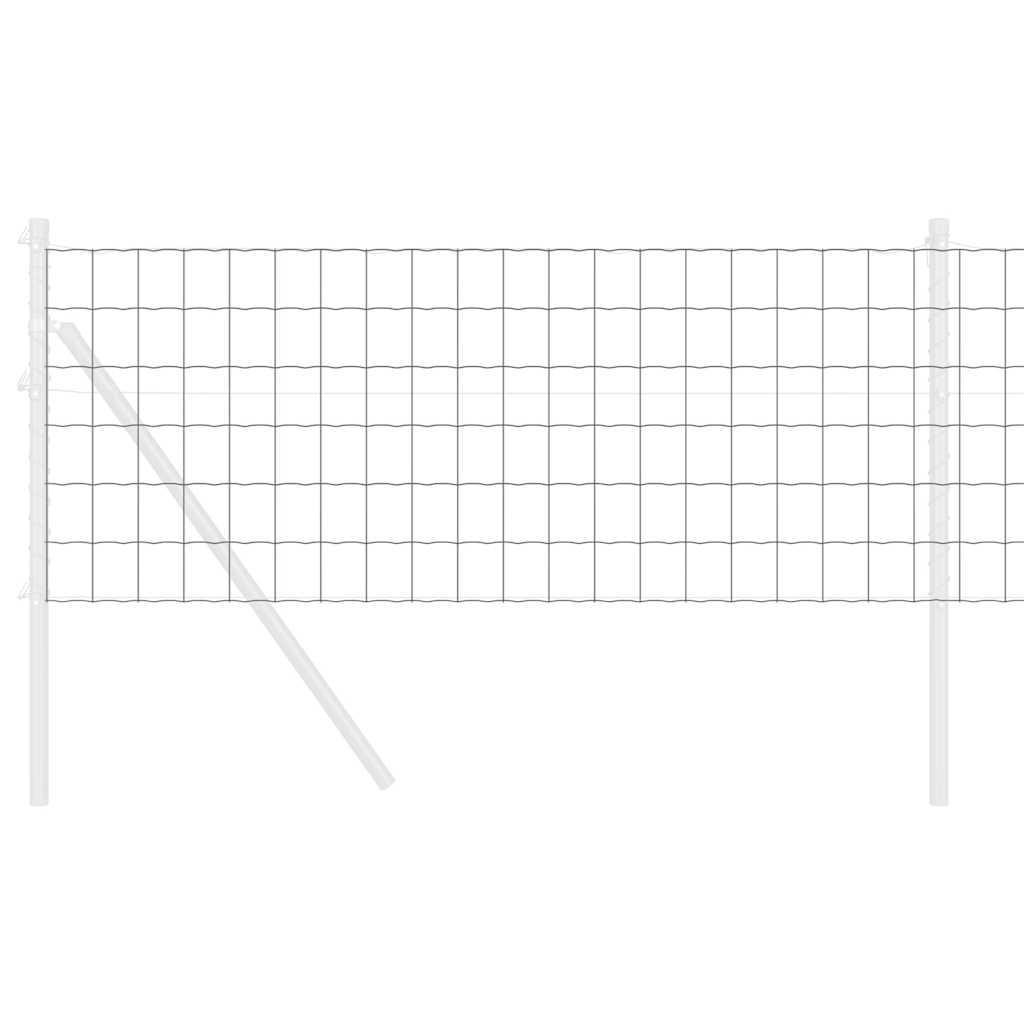 Vidaxl euro hek 0,8 x 25 m pvc-gecoat ijzer grijs