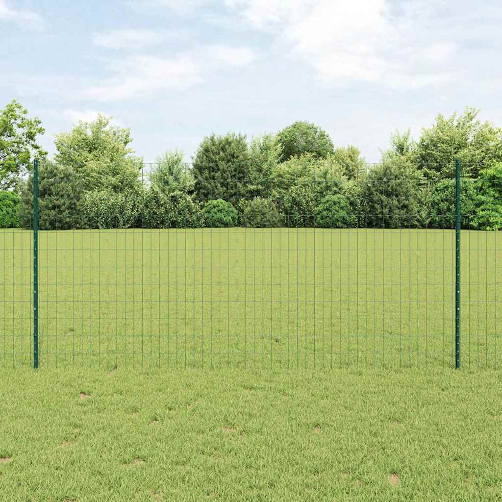Vidaxl hek met paal groen 1,2 x 25 m staal en pvc