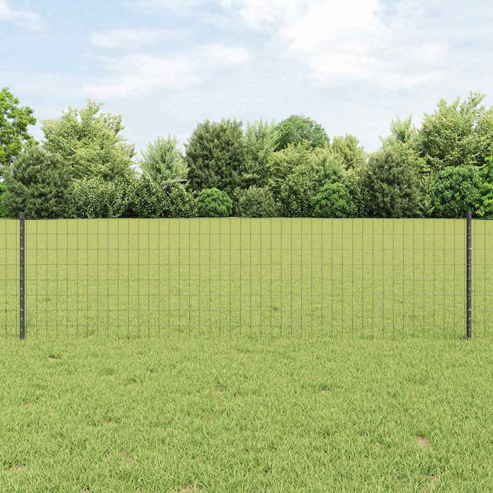 Vidaxl hek met paal grijs 0,6 x 25 m staal en pvc