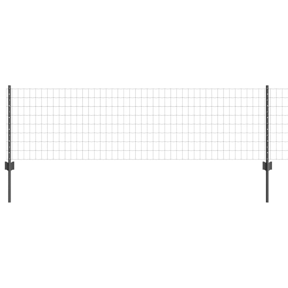 Vidaxl hek met paal grijs 0,6 x 25 m staal en pvc