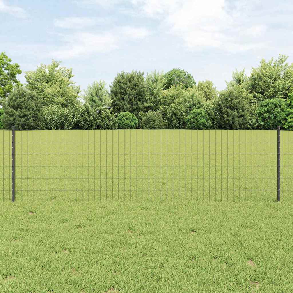 Vidaxl euro-hek met palen 25 x 0,6 m pvc-coated staal grijs mesh