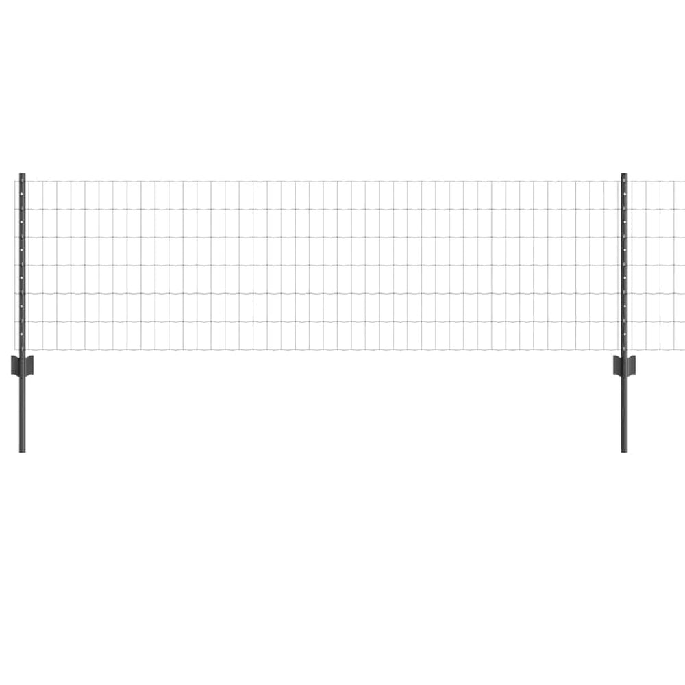 Vidaxl hek met paal grijs 0,6 x 25 m staal en pvc