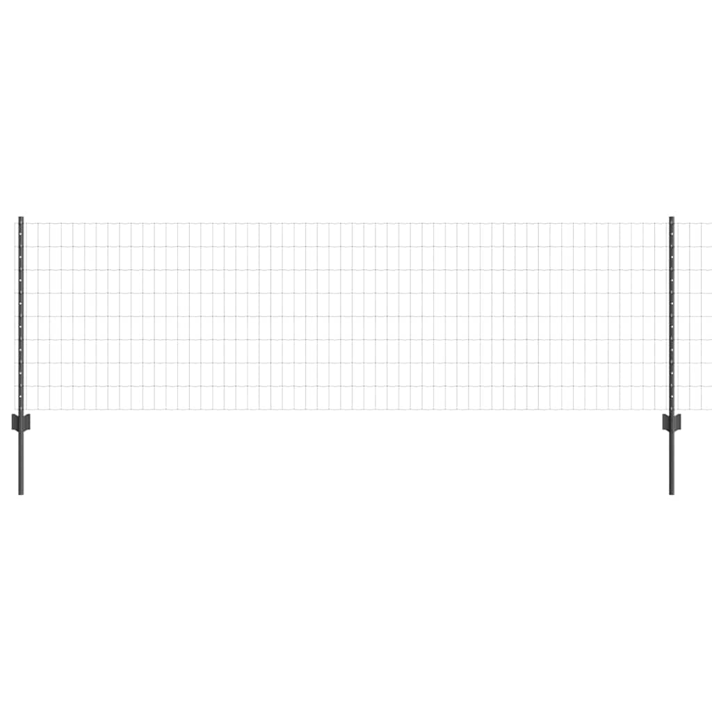Vidaxl euro-hek met palen 25 x 0,8 m pvc-coated staal grijs mesh