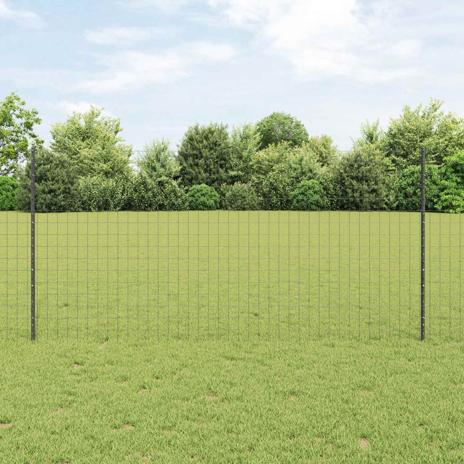 Vidaxl hek met paal grijs 1,2 x 10 m staal