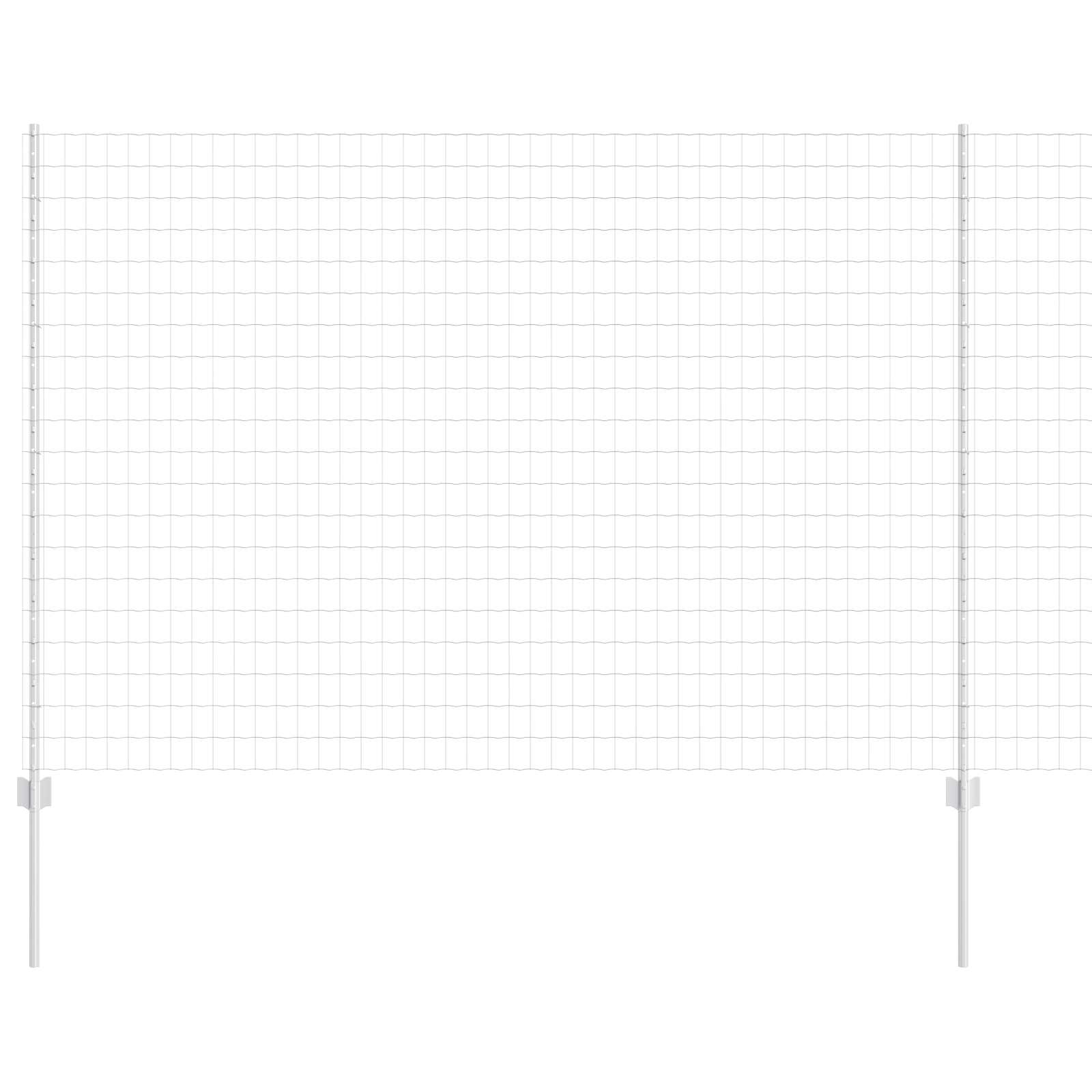 Vidaxl hek met paal zilver 1,5 x 10 m staal