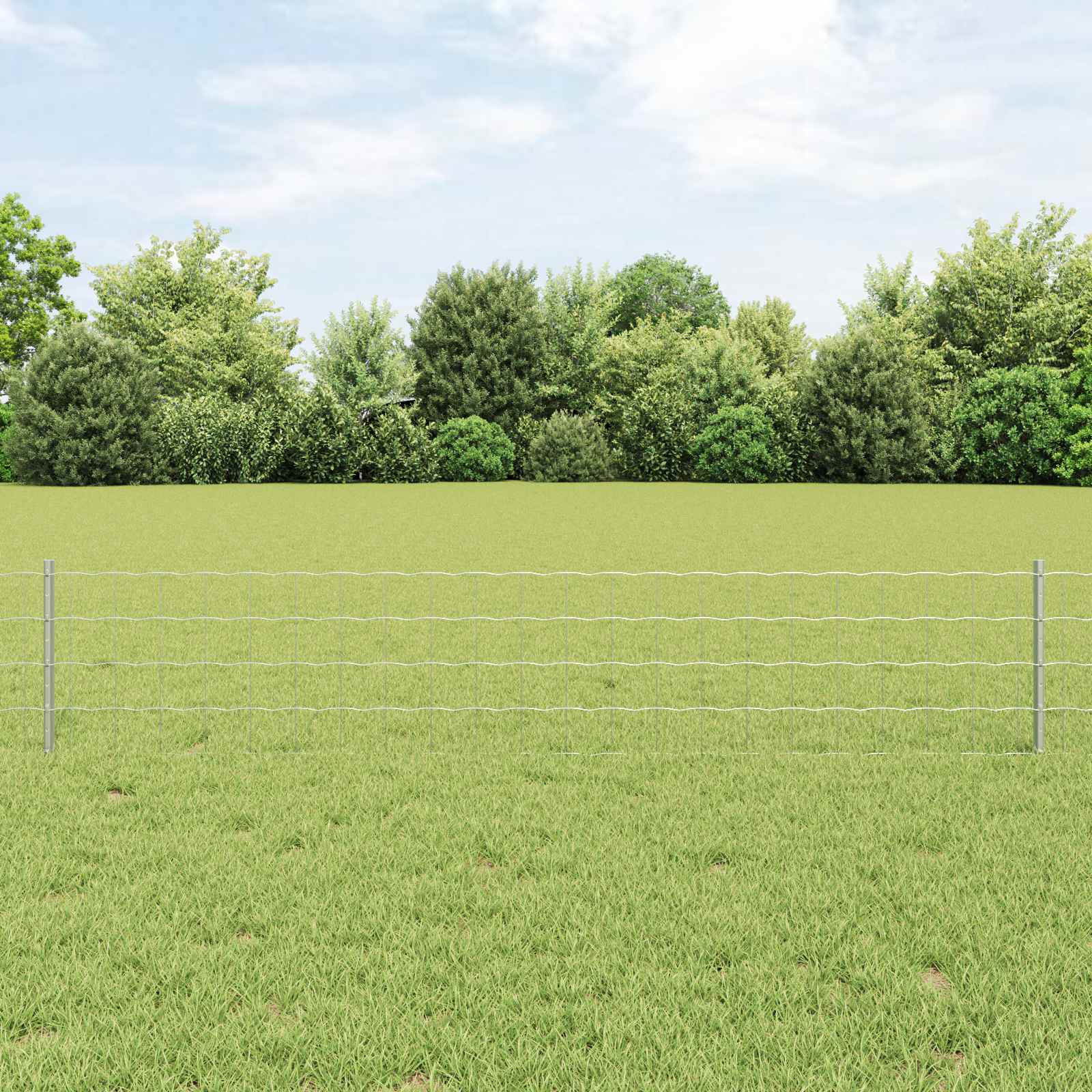Vidaxl hek met paal zilver 0,4 x 50 m staal
