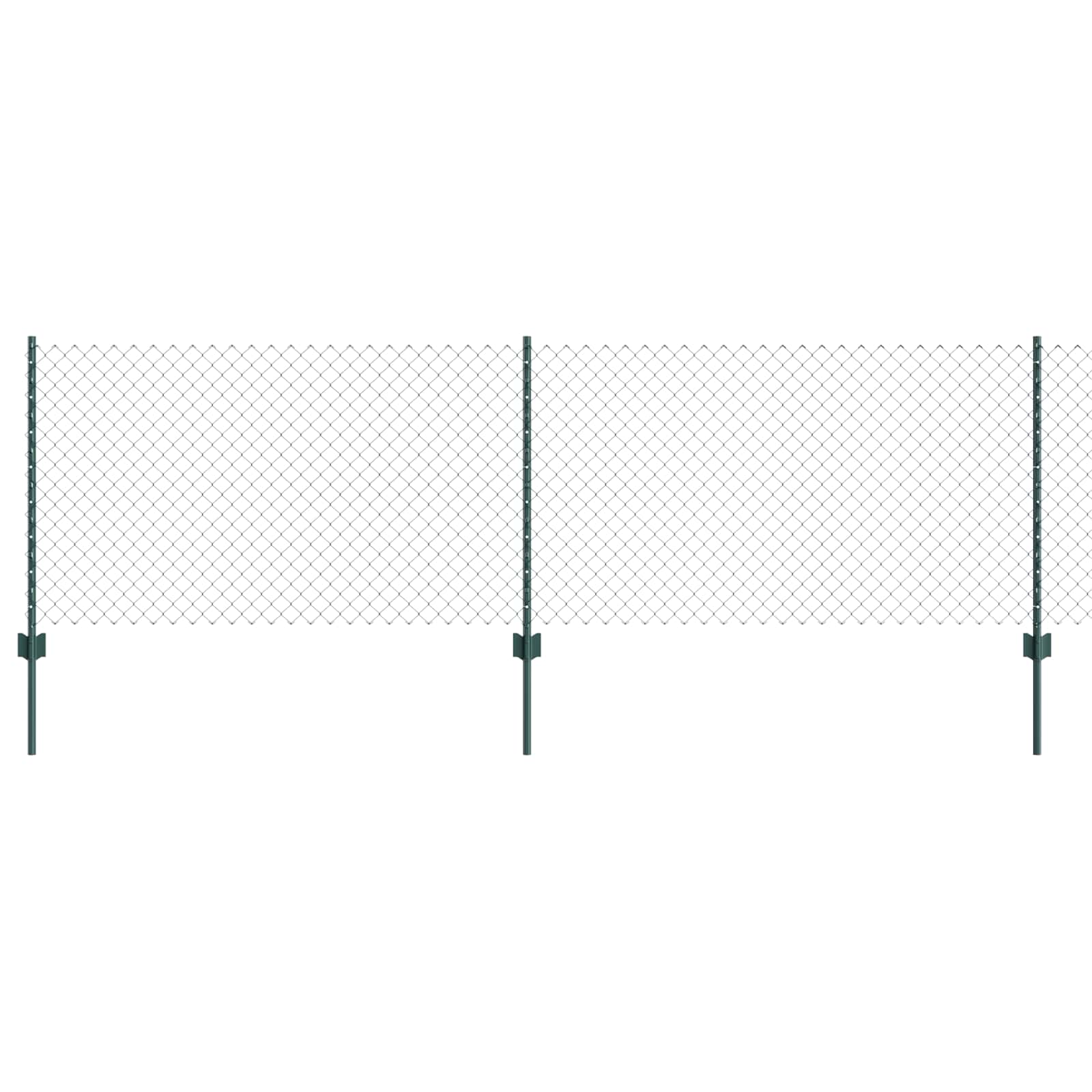 Vidaxl gaashek met palen 10 x 0,8 m pvc-coated staal groen mesh