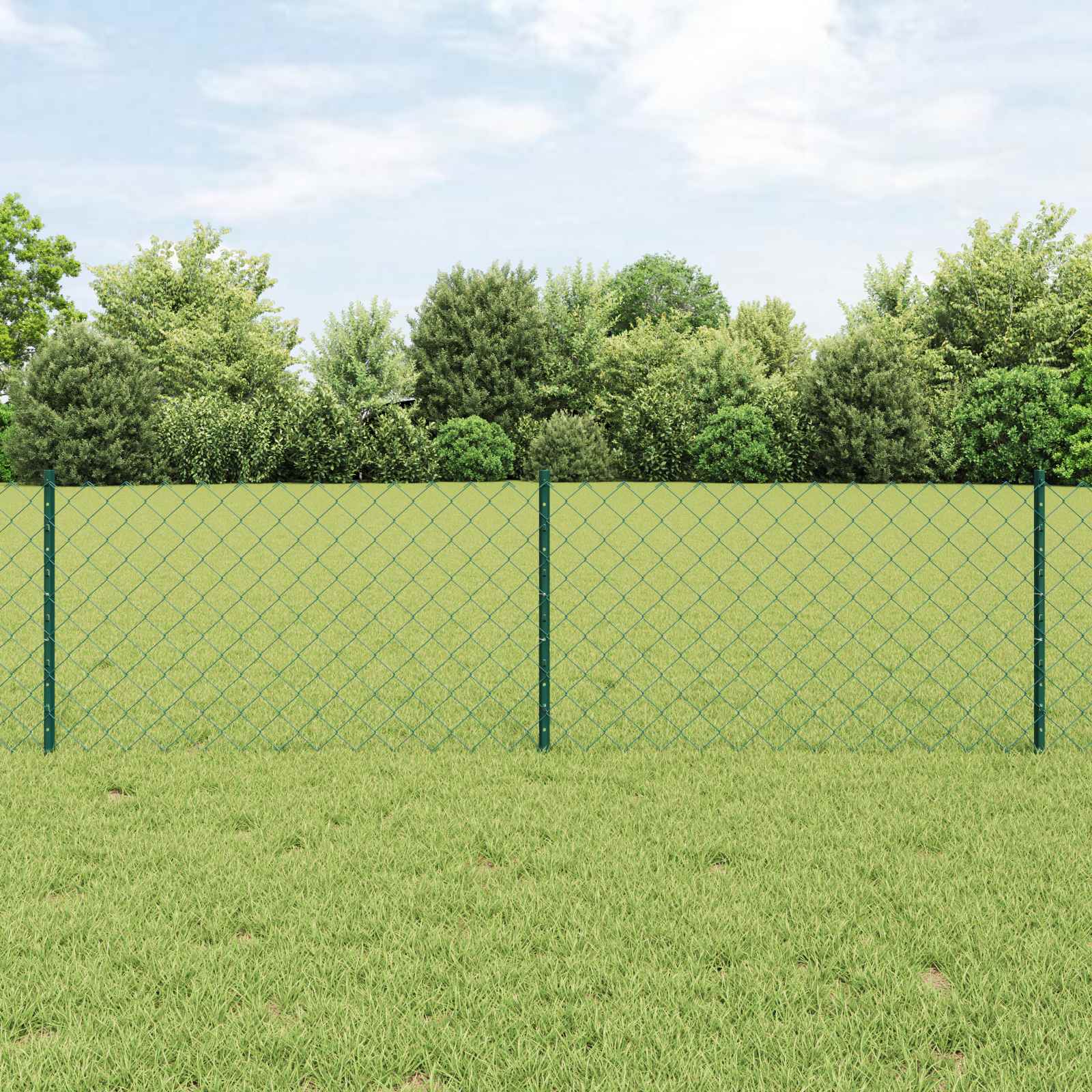 Vidaxl hek met paal groen 0,6 x 10 m staal en pvc