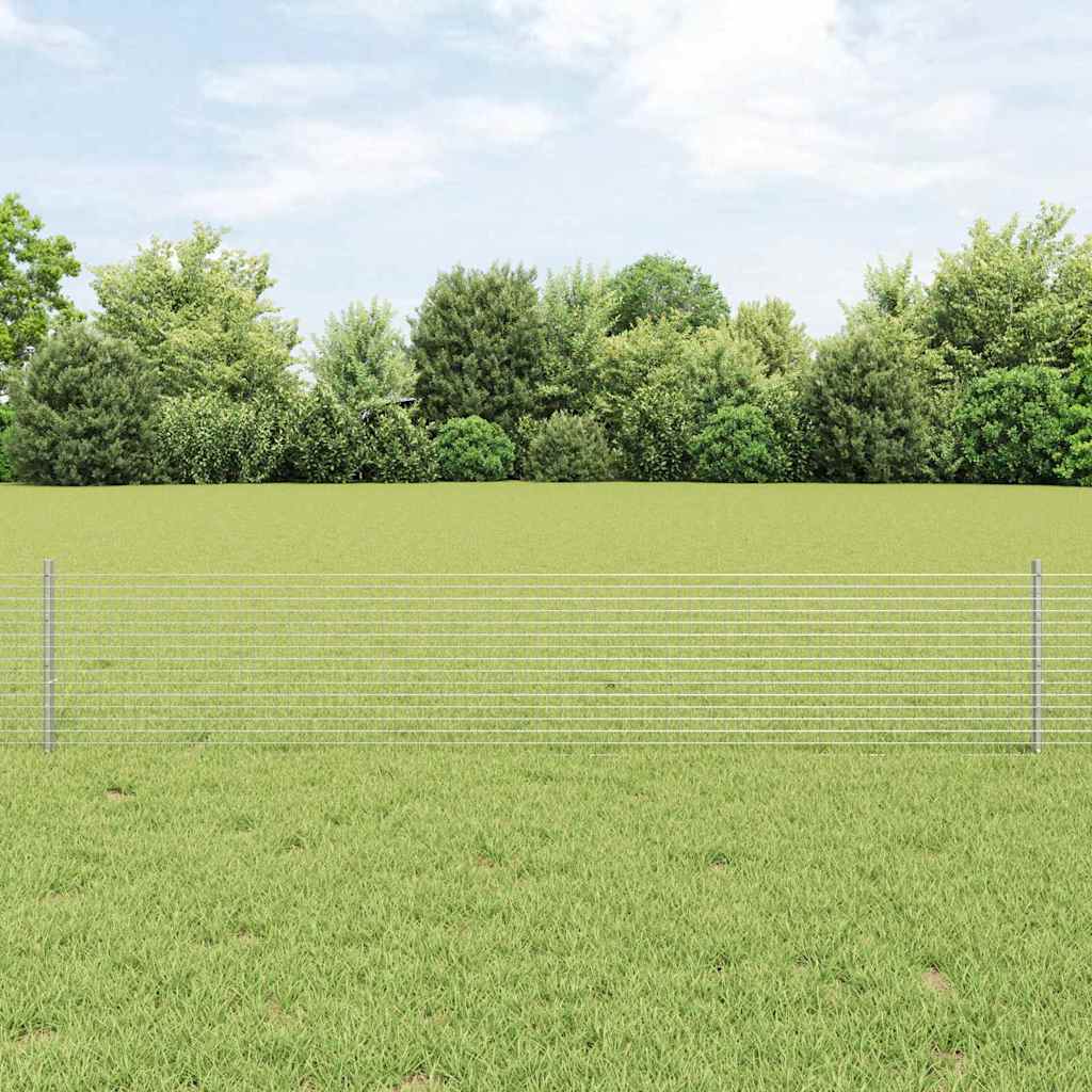 Vidaxl hek met paal zilver 0,4 x 10 m staal