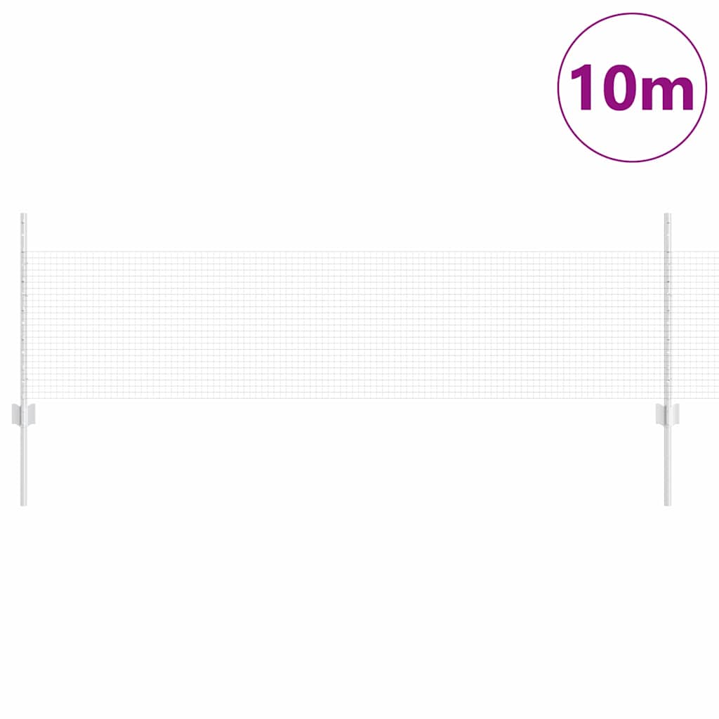 Vidaxl hek met paal zilver 0,5 x 10 m staal