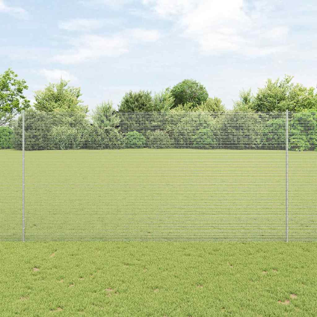 Vidaxl hek met paal zilver 1,5 x 10 m staal