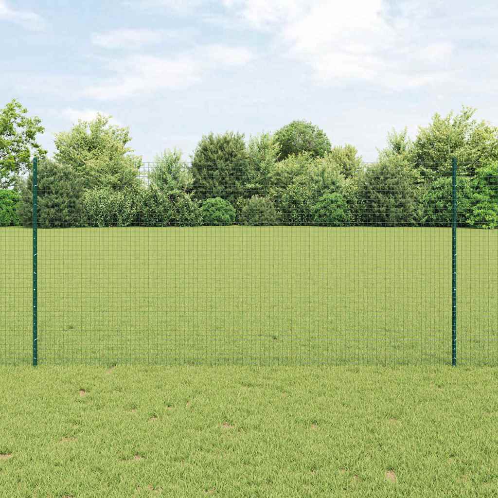 Vidaxl hek met paal groen 1,2 x 10 m staal en pvc