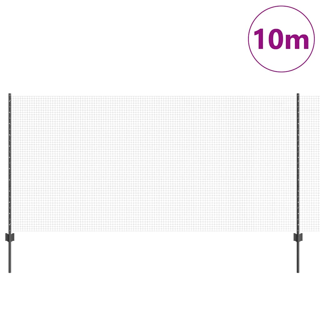 Vidaxl hek met paal grijs 1,2 x 10 m staal en pvc