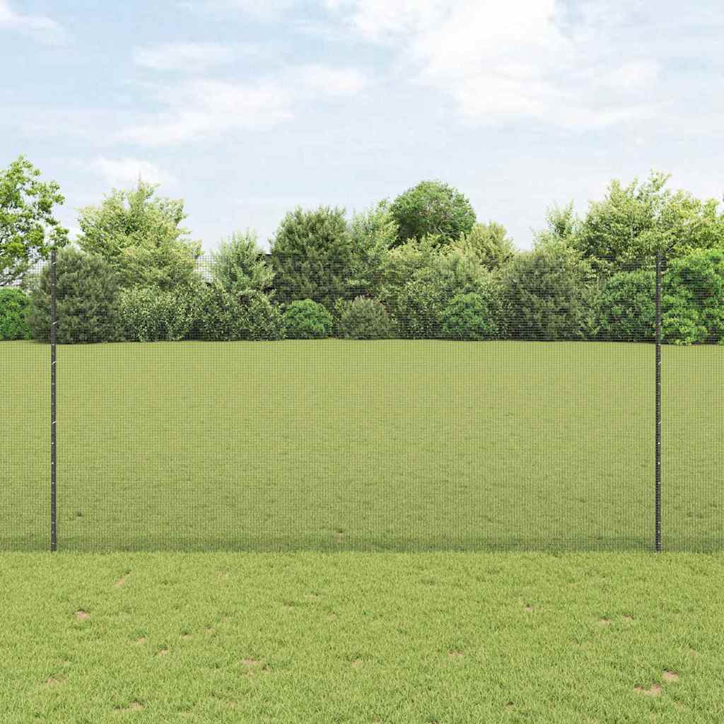 Vidaxl hek met paal grijs 1,6 x 10 m staal en pvc