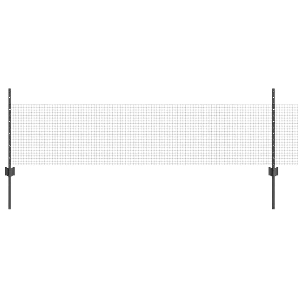 Vidaxl hek met paal grijs 0,5 x 25 m staal
