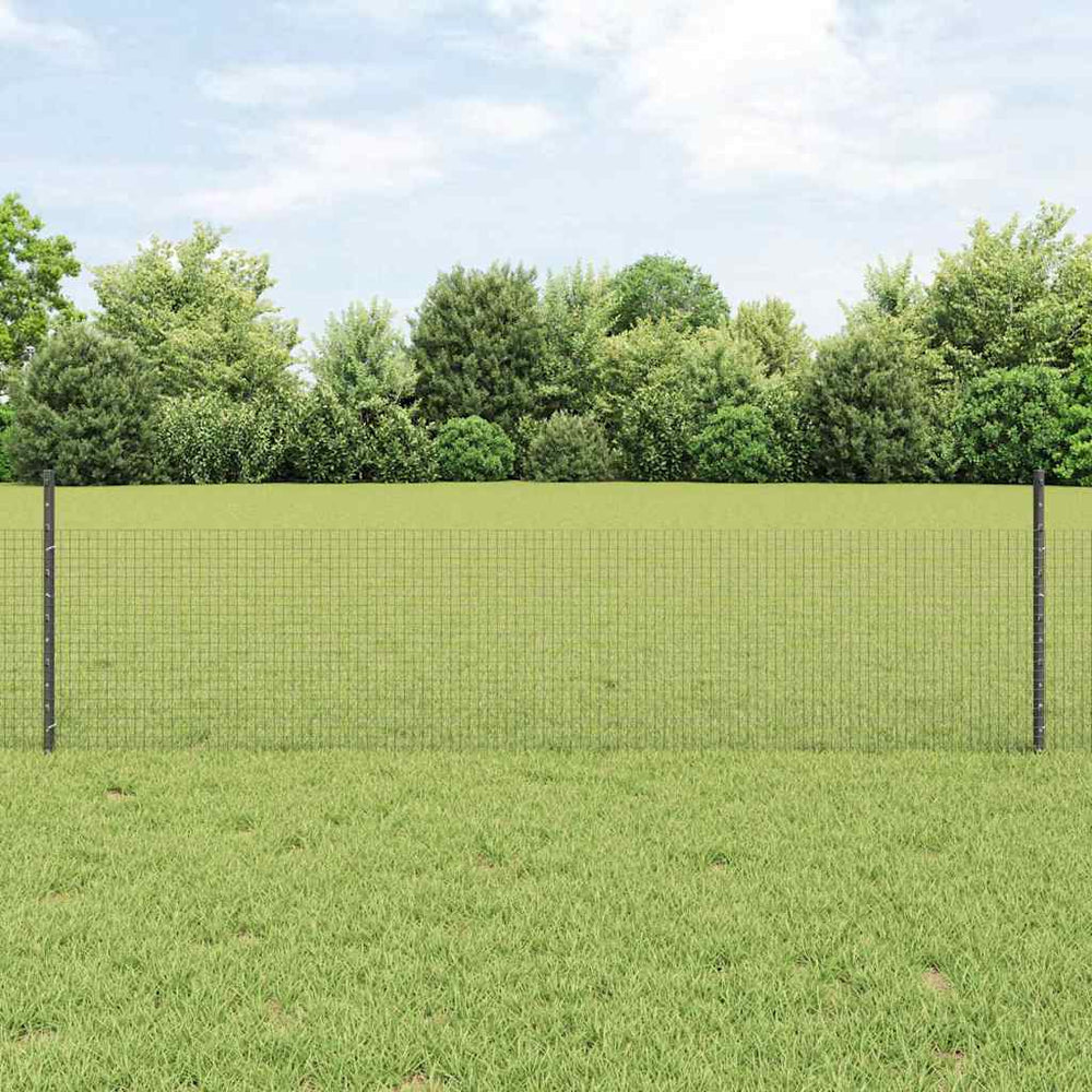 Vidaxl hek met paal grijs 0,5 x 25 m staal