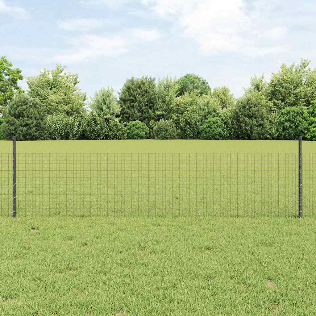 Vidaxl hek met paal grijs 0,5 x 25 m staal