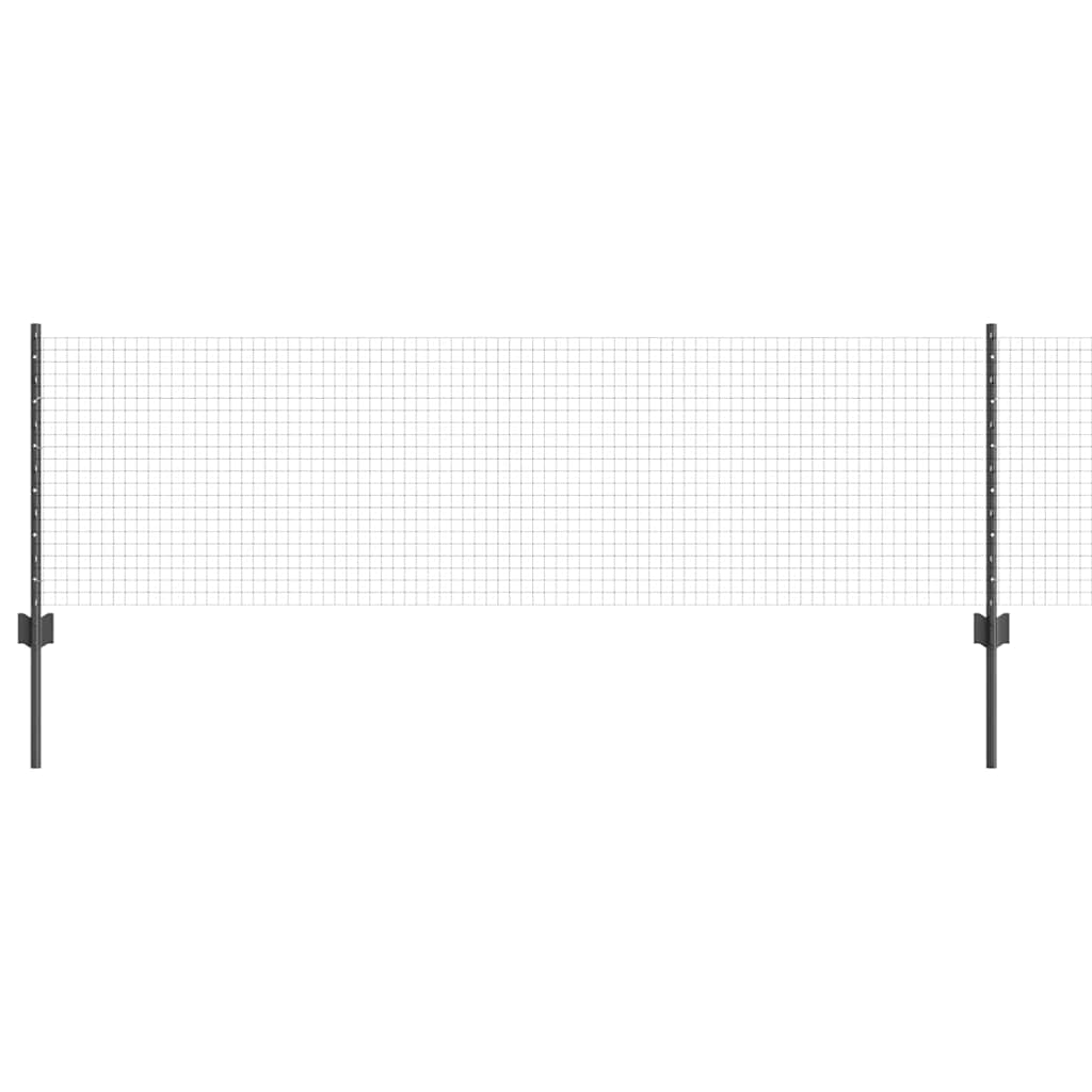 Vidaxl hek met paal grijs 0,6 x 25 m staal en pvc