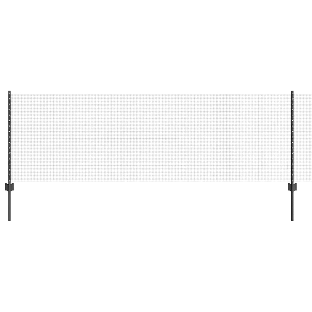 Vidaxl hek met paal grijs 0,8 x 25 m staal en pvc