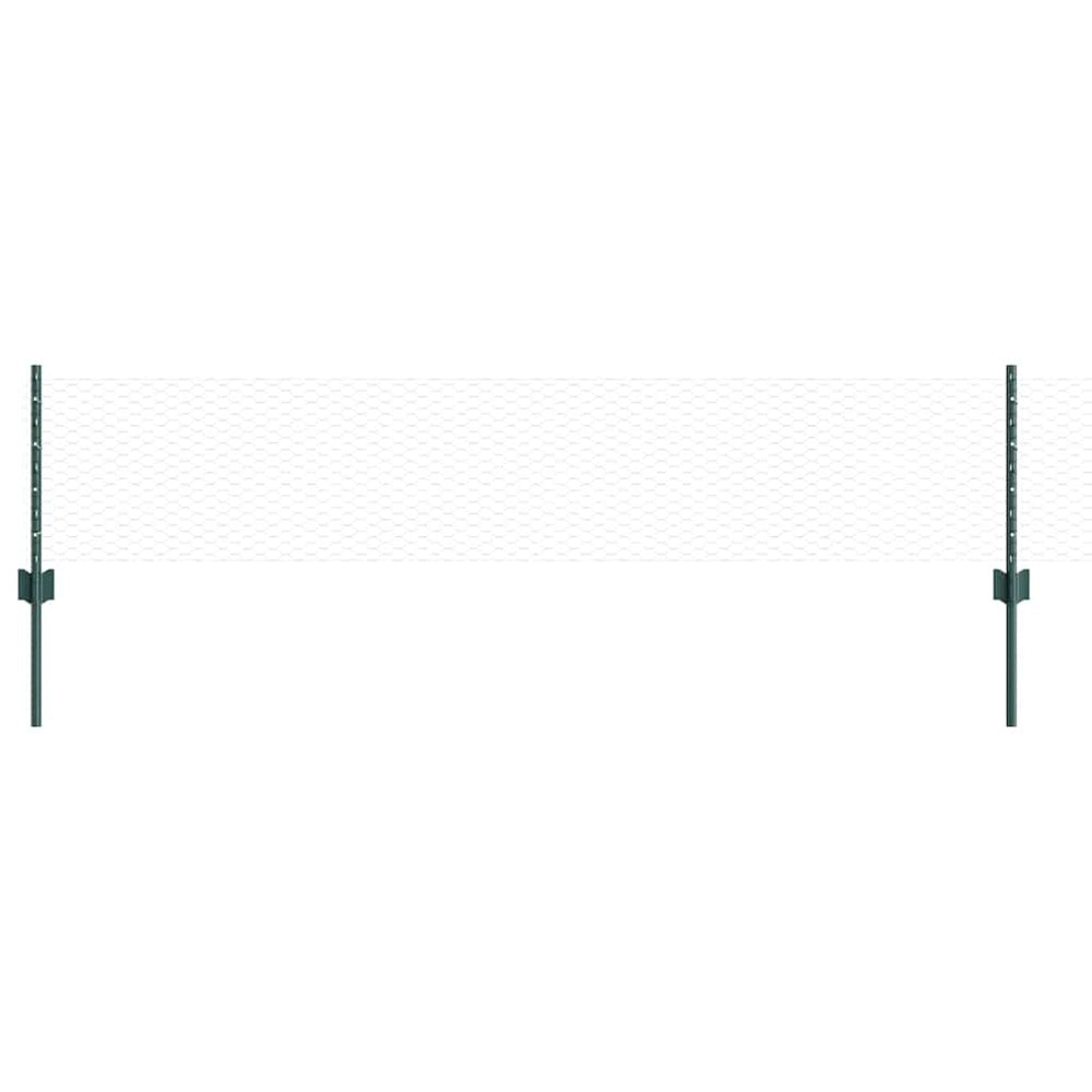Vidaxl hek met paal groen 0,4 x 10 m staal en pvc