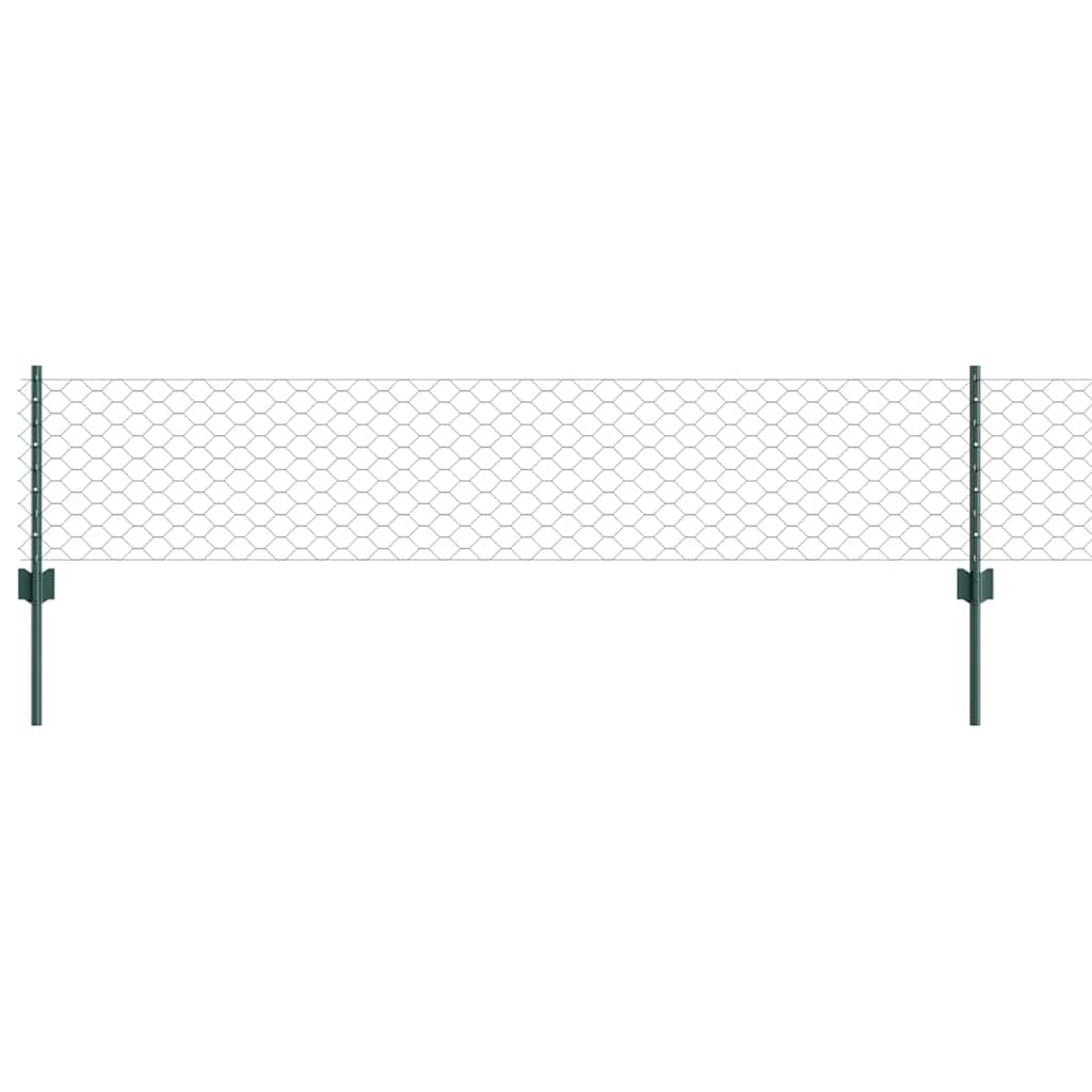 Vidaxl hek met paal groen 0,4 x 10 m staal en pvc