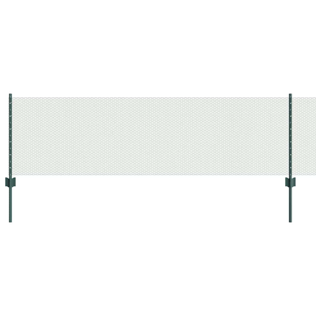 Vidaxl hek met paal groen 0,6 x 10 m staal en pvc