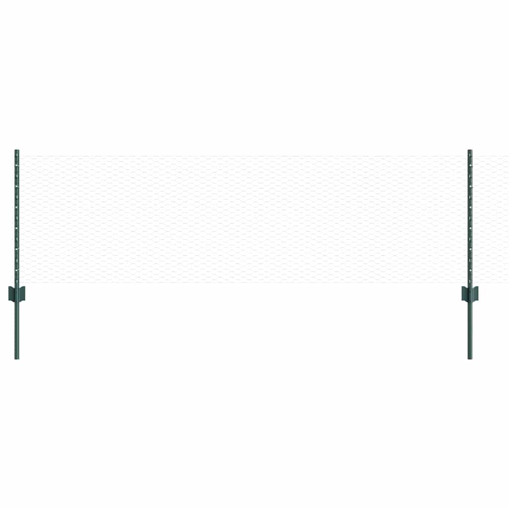 Vidaxl hek met paal groen 0,6 x 10 m staal en pvc