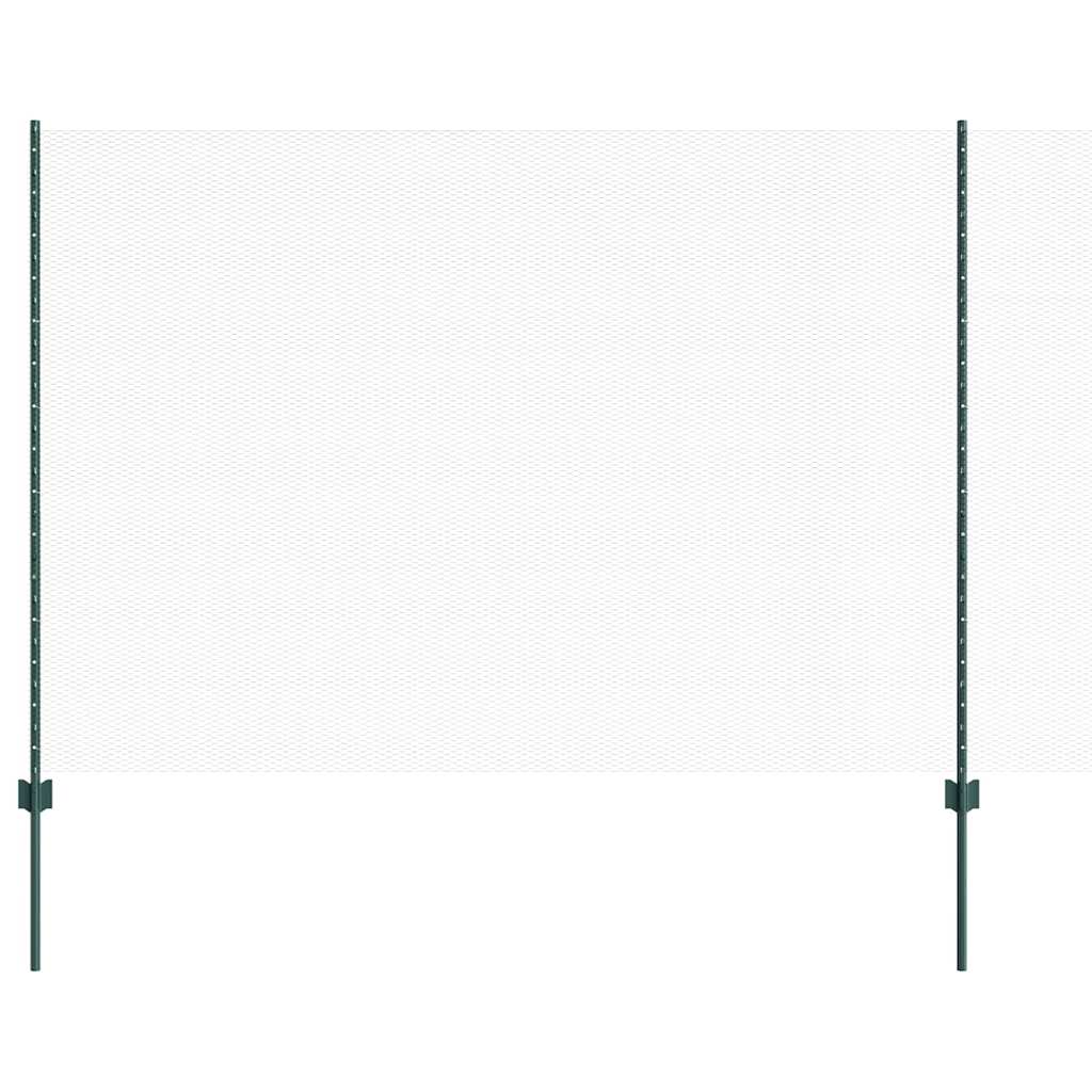 Vidaxl hek met paal groen 1,6 x 25 m staal en pvc