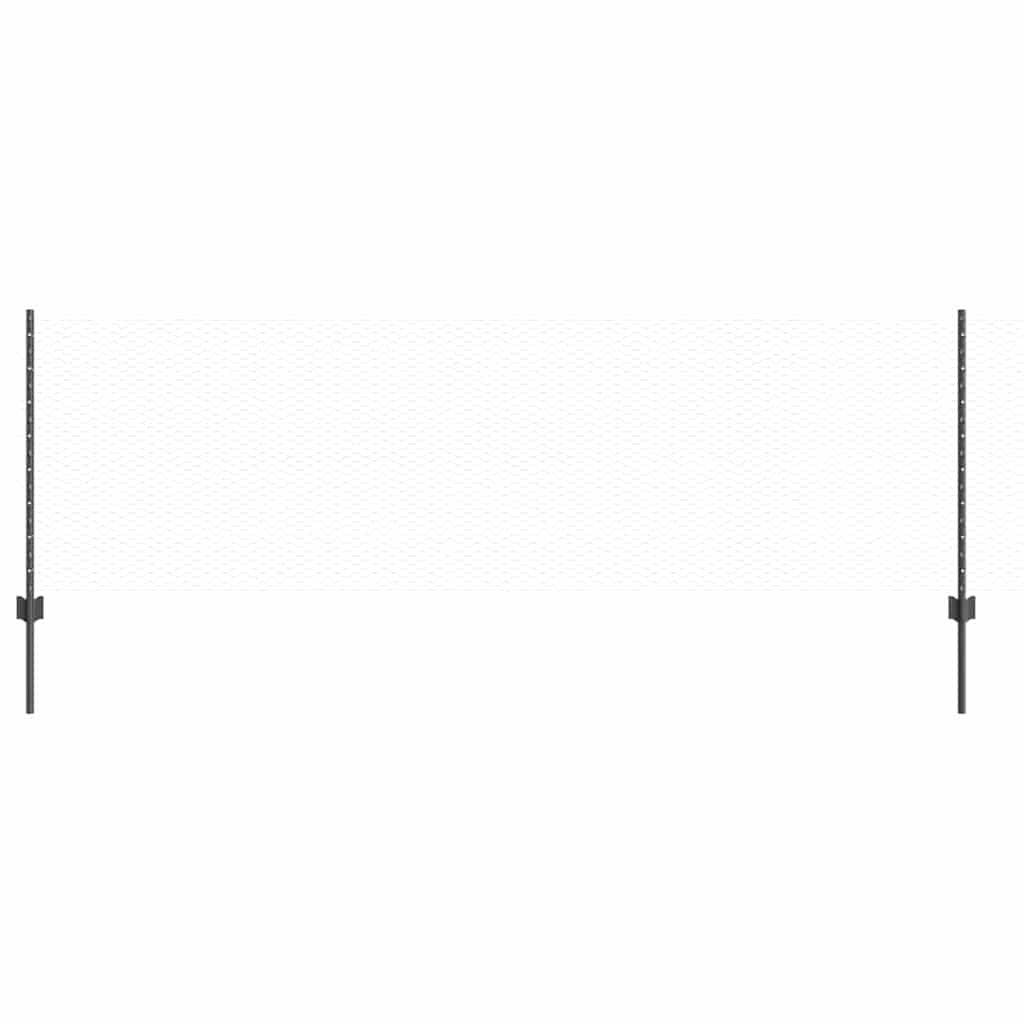Vidaxl hek met paal grijs 0,8 x 25 m staal