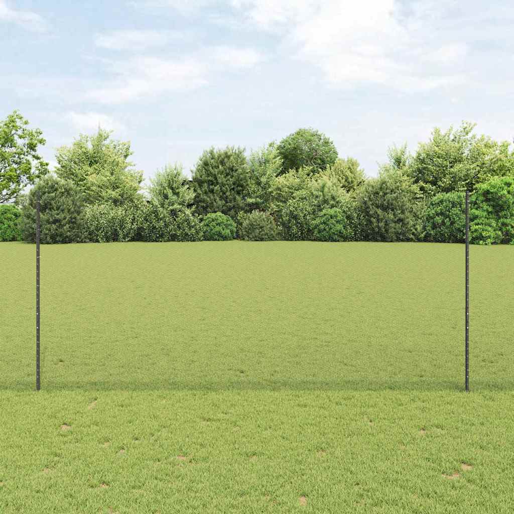 Vidaxl hek met paal grijs 1,4 x 25 m staal