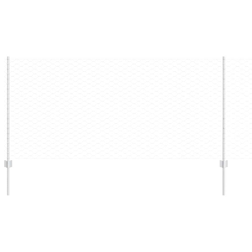 Vidaxl hek met paal zilver 1 x 25 m staal